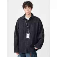 |港风潮牌扎染花衬衫男士秋季百搭宽松长袖衬衣复古痞帅款