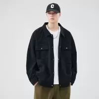 |灯芯绒工装外套男春秋季潮牌宽松翻领休闲复古夹克男