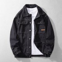 |男装牛仔外套 情侣款 经典百搭黑色显瘦大码牛仔夹克