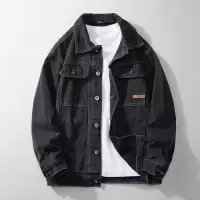 |男装牛仔外套 情侣款 经典百搭黑色显瘦大码牛仔夹克