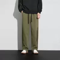 |休闲裤男士宽松束脚针织卫裤早秋款百搭潮牌美式运动长裤