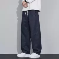 |秋季新款日系复古针织卫裤宽松直筒男士阔腿裤美式潮流款