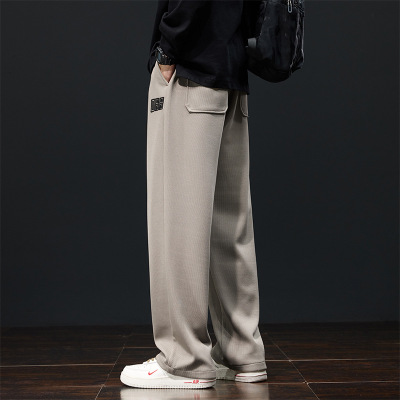 |秋季新款潮牌运动男士休闲裤垂感直筒宽松阔腿休闲裤男