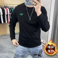 冬季新款加绒加厚卫衣男上衣圆领长袖打底衫欧货保暖秋衣潮64