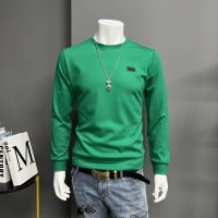 新款卫衣男士秋冬时尚长袖打底衫潮流圆领套头上衣体恤修身加绒潮