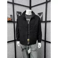 新款秋季夹克外套男拼接条纹拉链时尚青年工装宽松百搭男上衣