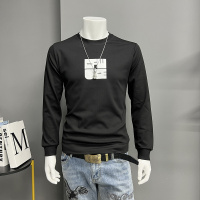 时尚卫衣男装上衣圆领长袖体恤上衣潮流修身套头打底衫t秋冬新款