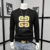 时尚欧货秋冬新款男士圆领字母卫衣长袖体恤修身上衣烫钻潮牌印花