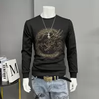 本命年红色长袖卫衣男龙年冬季时尚烫钻青年网红T恤打底衫潮