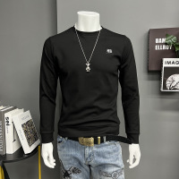 欧洲站时尚男士长袖圆领卫衣男装套头字母修身打底衫T恤上衣秋冬