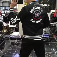 欧洲站男士春秋款夹克男潮牌青年帅气刺绣潮流棒球服修身外套