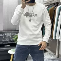 欧洲站秋冬新款卫衣男士套头时尚烫钻印花长袖体恤打底衫加绒上衣