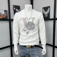 欧洲站秋季新款字母卫衣烫钻长袖T恤男士个性潮牌圆领T上衣打底衫
