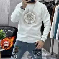 欧洲站长袖体恤卫衣男士潮流时尚烫钻龙头上衣穿潮in秋冬新款加绒