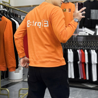 清仓欧洲站秋冬钢印圆领卫衣男装上衣套头长袖打底衫体恤潮流修身