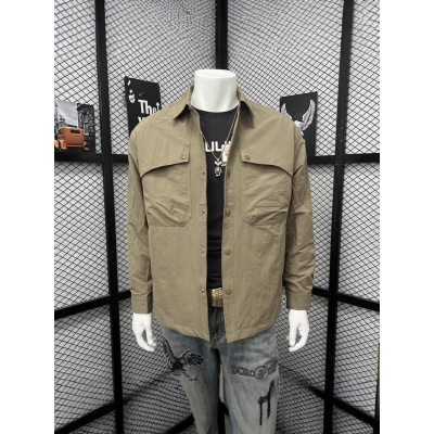 潮流长袖冲锋男士秋款新款夹克外套帅气工装衬衣时尚青年上衣