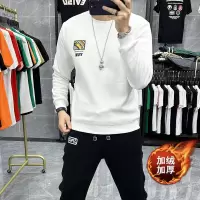秋冬新款卫衣男士潮流印花圆领套头修身长袖打底衫体恤加绒上衣潮