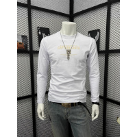 秋季新款打底衫时尚青年百搭长袖潮流印花字母圆领T恤男修身上衣
