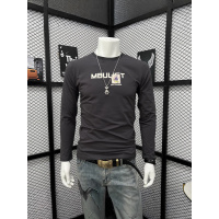 秋季新款长袖青年修身潮流印花圆领T恤休闲时尚打底衫ins上衣男士