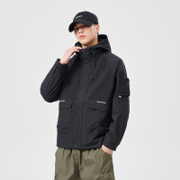 高品质户外连帽冲锋衣男士春秋季新款休闲工装男生夹克潮ins