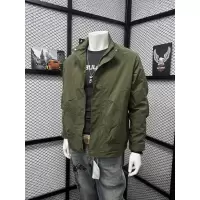 高级大口袋立领夹克男春秋季新款休闲上衣服青年男士纯色外套