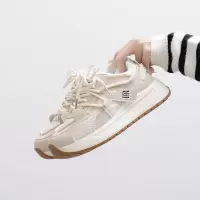 ins韩版皮面老爹鞋女秋季新款透气女鞋增休闲鞋