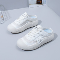 夏季新款包头半拖鞋女外穿鞋子休闲一脚蹬懒人薄底小白鞋