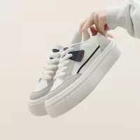 秋季新款透气ins潮韩版皮面鞋女学生街拍跑步运动休闲鞋