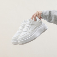 秋季新款透气ins潮韩版皮面鞋女学生街拍跑步运动休闲鞋