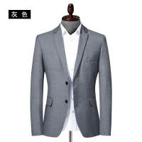 春秋男式纯色开叉休闲西服男修身韩版小西装男士西服外套