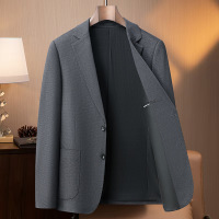 牙签条纹秋季厚款休闲西服弹力免烫潮流西装韩版修身单西