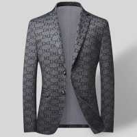 西装春秋新款男式休闲西服韩版修身西装男士印花西服上衣