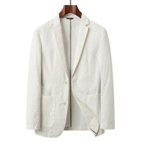 锦纶棉透气西装春夏薄款男式外套微皱质感单层防晒西装休闲西装男