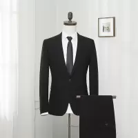 伴郎套装西服商务男士西装韩版修身开叉正装婚礼西服套西