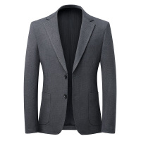 牙签条纹秋冬厚款休闲西服弹力免烫潮流西装韩版修身单西