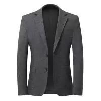 秋冬双层含棉厚款商务休闲西装男士修身弹力免烫西服可机洗单西装