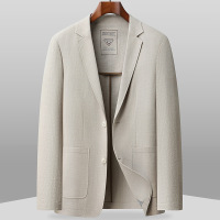 纯棉无里包边休闲西装男士春秋薄款单层免烫全棉西服单西