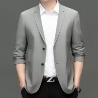 男式无痕压胶速干西装春夏新款弹力西装男士修身免烫防晒西服