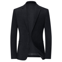 秋冬新款磨毛绒感厚款男式西服韩版修身弹力免烫休闲西装