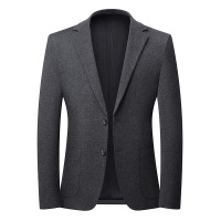 秋季中年商务休闲西装男士修身免烫西服可机洗单西男外套