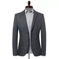 秋冬羊毛呢男士小西装韩版修身休闲男式毛呢西服男装外套