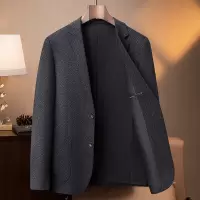 秋季厚款锦氨弹力商务休闲西装男士韩版免烫西服可机洗单西男外套
