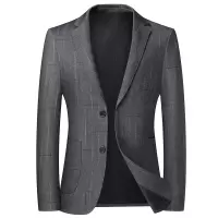 春秋新款薄款西装男士西服免烫修身中年潮流休闲单西