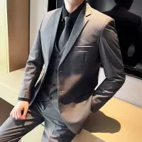 [跑量]西服套装男韩版西服三件套白领上班工作西服新郎结婚礼服