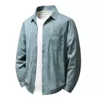 春秋印花长袖衬衫男式修身弹力免烫时尚衬衣男士休闲寸衫