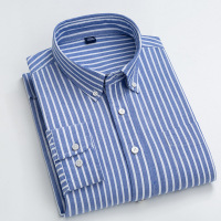 春秋新款牛津纺全棉长袖衬衫男式免烫百搭工装衬衣男士商务寸衫潮