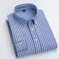 春秋新款牛津纺全棉长袖衬衫男式免烫百搭工装衬衣男士商务寸衫潮