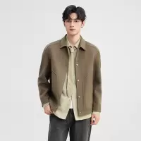 潮流男式青年双面呢羊毛茄克秋季新款羊毛妮子休闲外套男