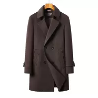 男士中长款双面呢羊毛大衣秋冬新款脱卸羽绒内胆双排扣大衣风衣男