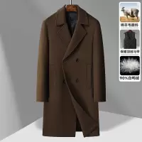 秋冬含羊绒羊毛双排扣长款毛呢大衣男士加厚羊毛呢子大衣外套